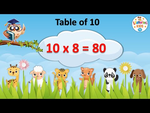 Table of 10 | Multiplication Tables for Kids | 10 ka Pahada | Maths Tables | Learning Kids TV