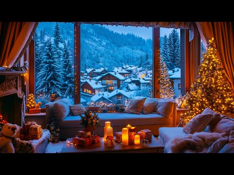 Relaxing Christmas Music Snow Falling 🎄 Cozy Christmas Ambience Music 🎁🎅 Christmas Ambience