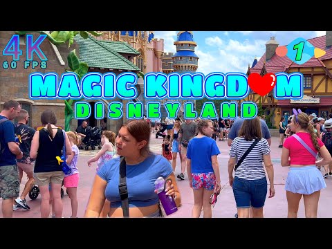 Beautiful Day at Magic Kingdom Disneyland Part 1/4, Orlando Florida USA 4K-UHD