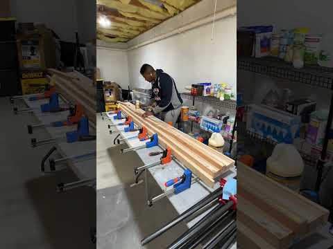 ￼ Working on a 9 foot long butcher block countertop. Here’s the process. #woodworking￼