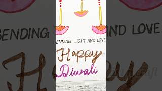 Very Easy Diwali Card | How to make a Diwali Card fast | Last minute card idea|White paper card #diy