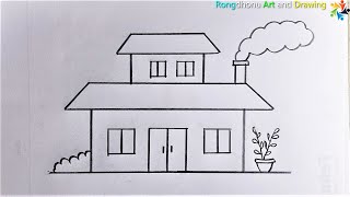 House Drawing | Ghar Drawing | My Home Art😘😘