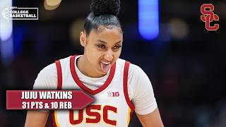 JuJu Watkins drops 31-PT double-double vs. Indiana to lead USC to Big Ten Semifinals 💪 | ESPN CBB