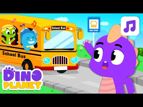 Wheels on the bus go to town 🚎🏙🌀 | English songs for kids | Dino Cartoon Class