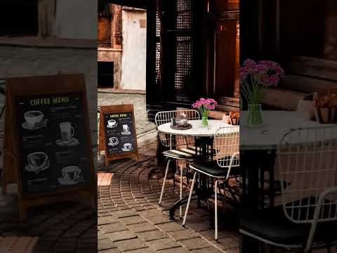 Outdoor Coffee Shop Ambience In Paris, Positive Bossa Nova Music to Relax