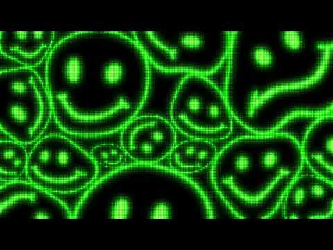 Green Warped LED Smiley Face Background || 1 Hour Looped HD