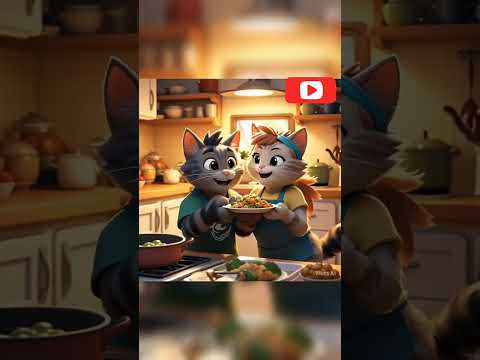 Cat couple in kitchen #song #newsong #music #punjabisong #shots #aicat #cat #ai #catart