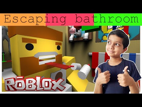 Playing escape the bathroom obby in Roblox!!