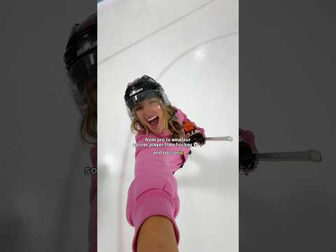 Pro Soccer Player Tries Hockey for the First Time! (Chaos Ensues) #soccer #soccerplayer #hockey