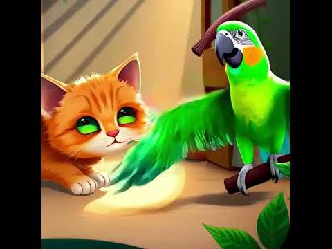 shorts #nurseryrhymes #kidssongs 🐱🐦 The Cat and the Parrot: A Tale of Friendship | Kids Song 2025 🎶