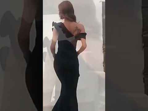 Glamorous Backless Ruffles Maxi Dress  Celebrity Inspired Long Dress with Slash Neck | Wow Stunning