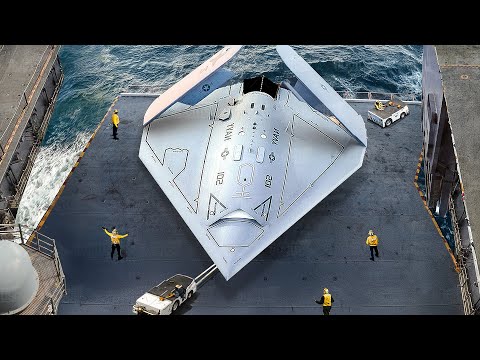 How US Navy Launches Massive Billion $ Drone from Aircraft Carrier in the Ocean