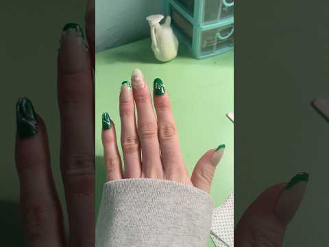 Making my first set of nails! 4+ hours of work #nails #nailart #art #green