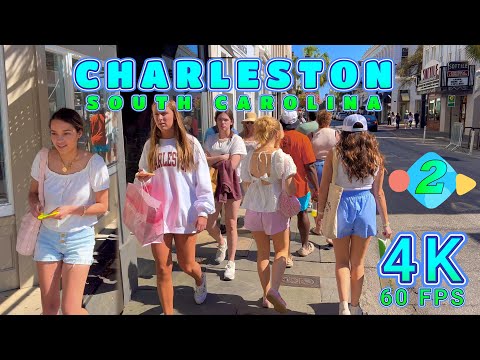 Charleston Walk on a Beautiful Day Part 2/3, South Carolina USA 4K-UHD