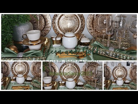 The Green and Gold Glam Serving Station | 2023 Home Décor Ideas | Black Radiance 2023