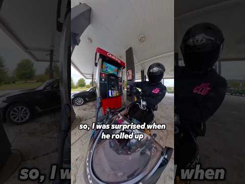 Thought he was gonna pull one out 😳 #gasstationencounters #bikergirl #gsxr #motogirl #motovlogger