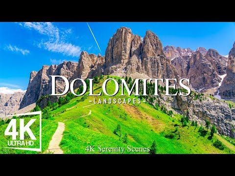 Dolomites 4K - Majestic Peaks, Alpine Meadows, and Stunning Landscapes - Calming Music