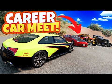 Going to a Car Meet with My NEW Car in This Modded Career Mode in BeamNG Drive!