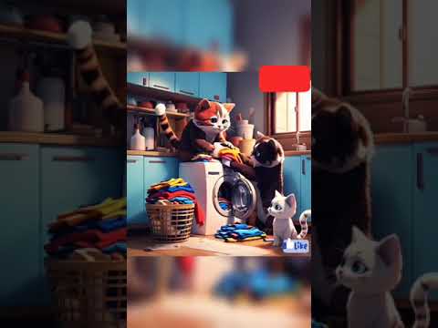 Cat couple washing story dress#cat#catvideos #funny#ytshort #shots#viralshots#ai