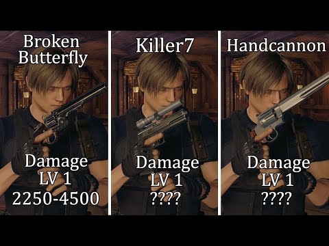 Resident Evil 4 Remake - All Magnum Damage Comparison - Level 1 & Max Level