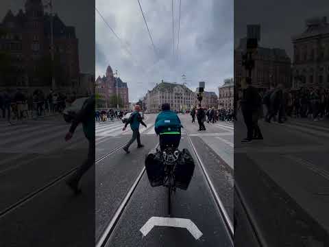 Cycling through central Amsterdam #cycling #roadbike #amsterdam #urbancycling