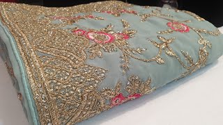 PASTEL COLOUR DESIGNER SAREE IN STONE WORK & ZARI WORK #zarangsaree #designersaree #saree