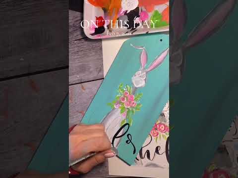 Hello #easterbunny #handmadefont #brushlettering #acrylicpainting #youtubeshorts #spring #signart