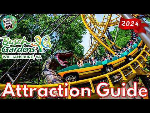 Busch Gardens Williamsburg ATTRACTION GUIDE - 2024 - All Rides & Shows - Virginia, USA