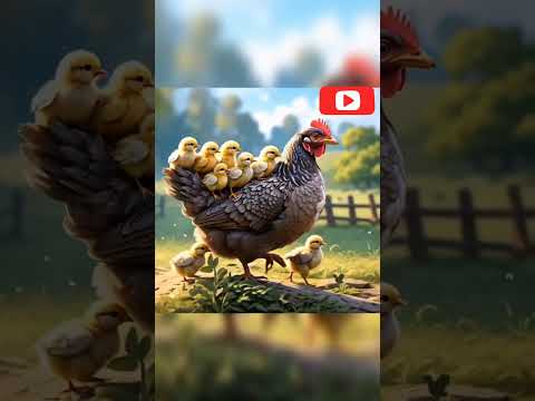 Hen with small chiks#hen#ai#viralvideo #shots#shots #cute