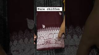 Coffee Banarasi 🥻 Pure khadi chiffon saree #organzasilksaree #chiffon #shorts