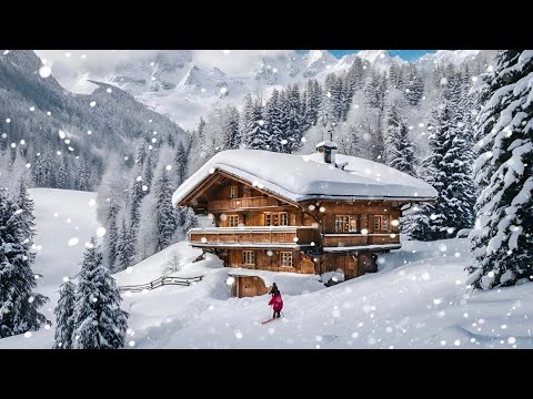 Snowstorm In Lauterbrunnen Village Switzerland🇨🇭Heavy Snowfall in Winter Wonderland 4K❄️