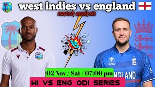 west indies vs england ODI series match prediction wi vs Eng full match analysis 🏏❤️