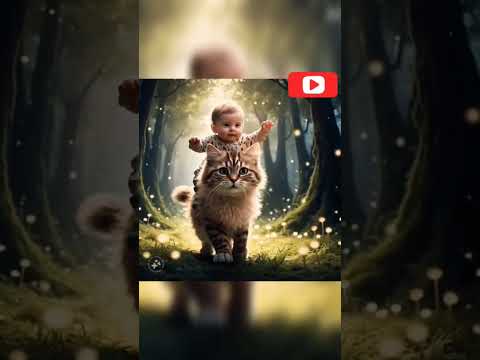 Baby enjoy cat riding#cat#catvideos #funny#ytshort #shots#viralshots#ai