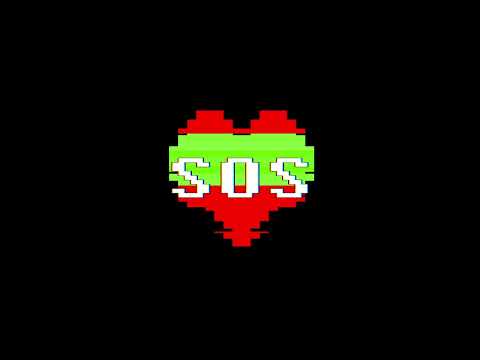 1 hour dynamic glitch screensaver of SOS heart emoji symbol Background Loop Animation no sound