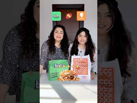 Blinkit’s Bistro vs Swiggy Cafe: Which delivery GIANT’s cafe is better?#foodchallenge #thakursisters