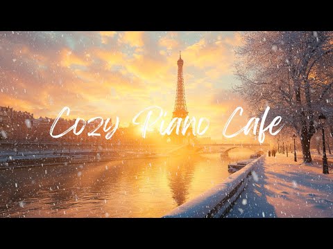 Winter Ambiance with Snowfall Sounds & Scenic Paris Views | Relaxing Instrumental Music (3 hours)