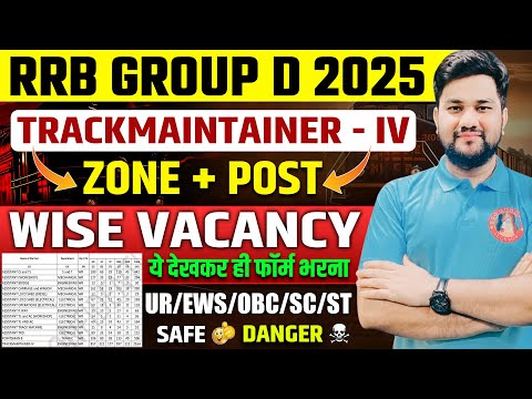 RAILWAY GROUP D SAFE ZONE 2025 | RRB GROUP D ZONE WISE / POST WISE VACANCY | GROUP D FORM FILL UP