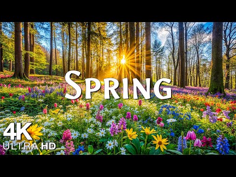 Blossoms of Spring 4K Relaxation Film - Relaxing Piano Music - Serene Floral Scenery