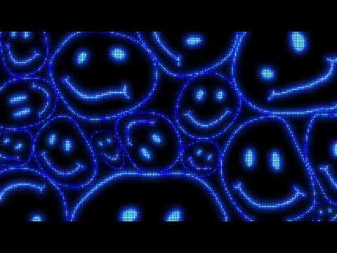 Blue Warped LED Smiley Face Background || 1 Hour Looped HD