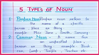 Types of Noun and their definition | What is Noun ||