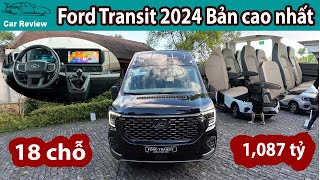 Ford Transit 2024 bản Đắt nhất thiết kế 18 chỗ, Màn hình đẹp như Mercedes làm khó Hyundai Solati