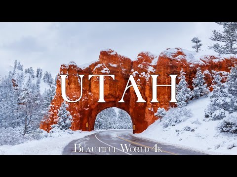 Utah 4K - Witness Stunning Red Rocks Draped in Winter Snow - Music Therapy (4K UHD)