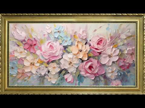 FLORAL OIL PAINTING TEXTURED VINTAGE EASTER FREE TV WALLPAPER SCREENSAVER BACKGROUND SPRING EASTER