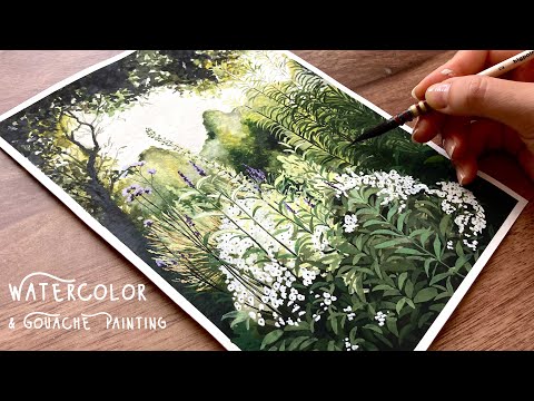 A Dreamy Garden Landscape Painting - Paint with Me