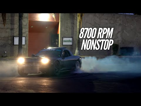 The 3 Rotor RX-7 bounces off the Rev Limiter with ease.