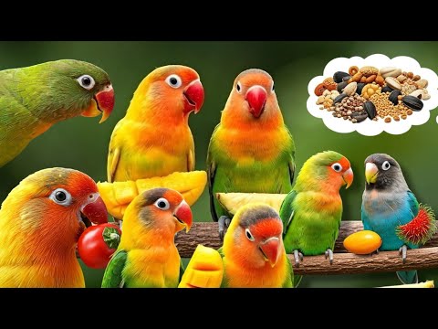 Lovebird Top 5 Favorite Veggies! 🥬🌽| Smart lovebird Parrot #lovebird #parrot #birdslover