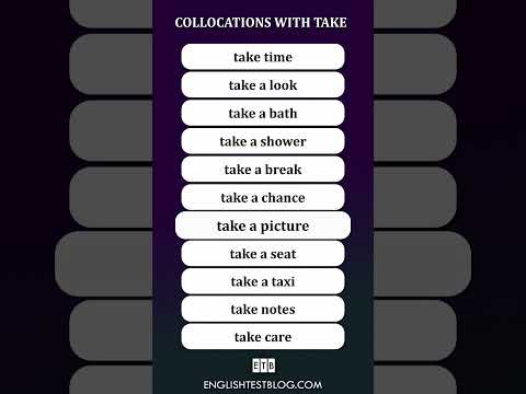 Collocations with take