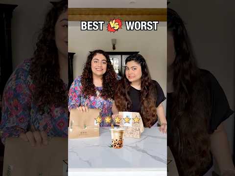 5⭐️ vs. 1⭐️ Boba Chai Review! Cheap vs. Expensive Food Challenge! #foodchallenge #thakursisters