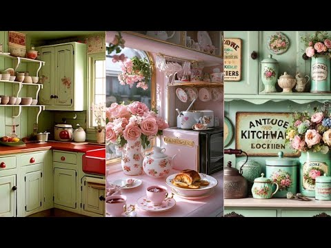 Unveiling Vintage Tiny Kitchen Design: Shabby Chic Cottage Decor Ideas🌷🍃