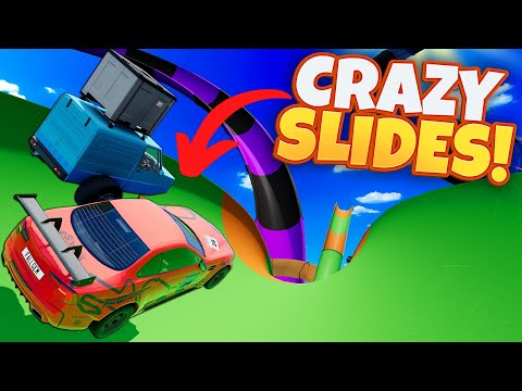 We Crashed RANDOM CARS on CRAZY SLIDES in BeamNG Drive Mods!